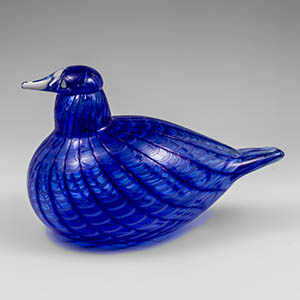 Oiva Toikka Blue Bird glass figure for Iittala